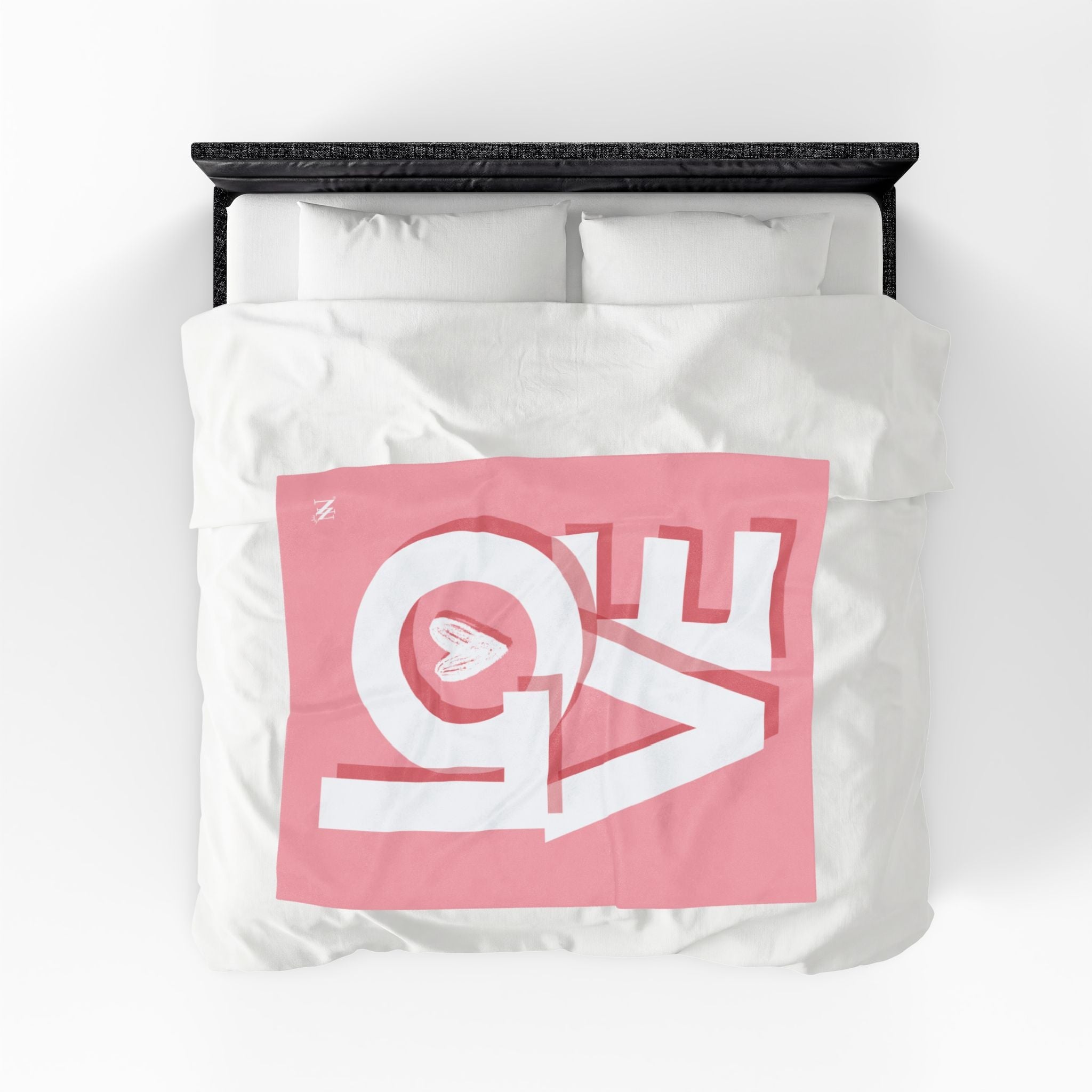 Block Letter Love Heart Romantic Lovers Gifts Blanket