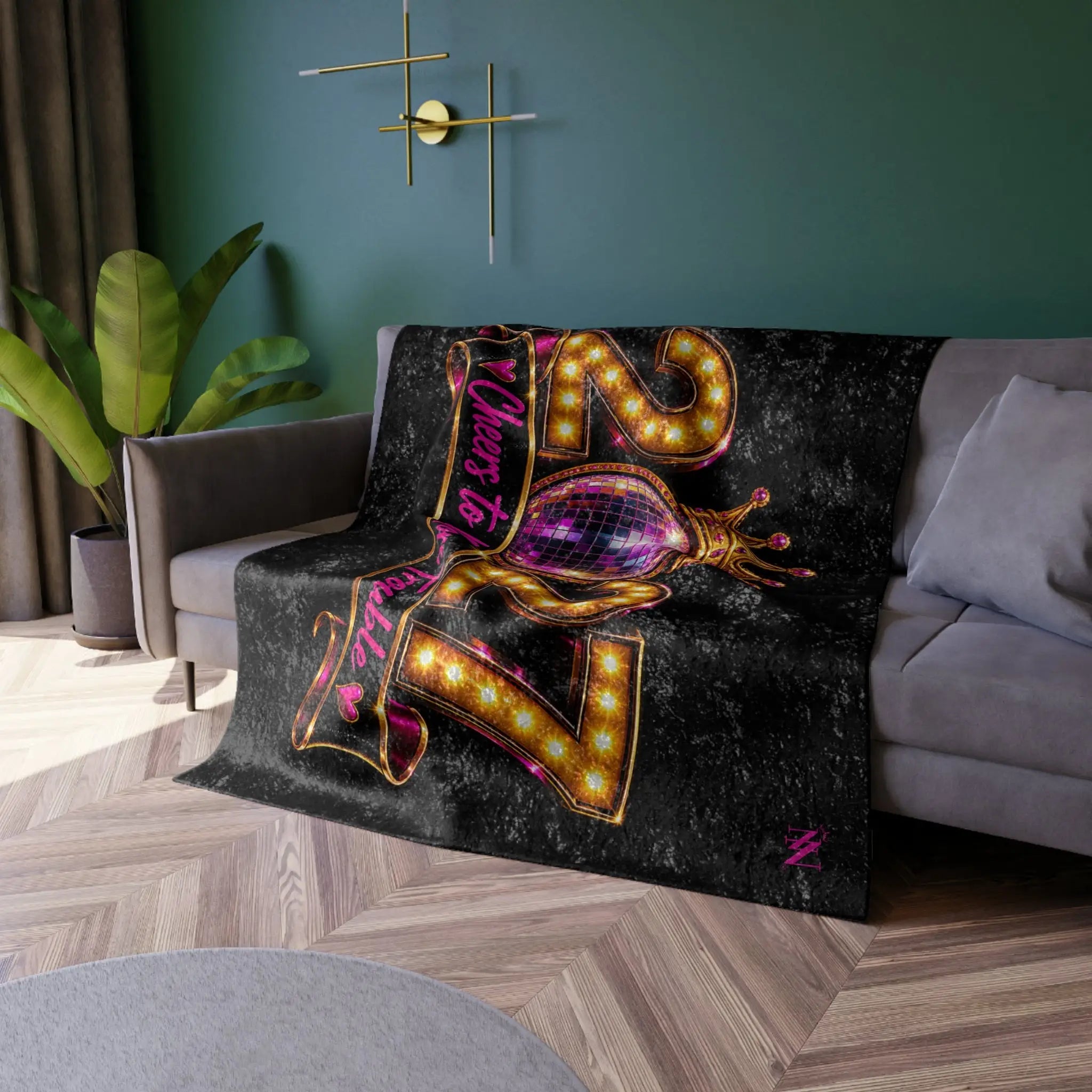 Cheers to More Trouble New Year | Nectar Napkins Fun-Flirty Lovers’ Crushed Velvet Blankets