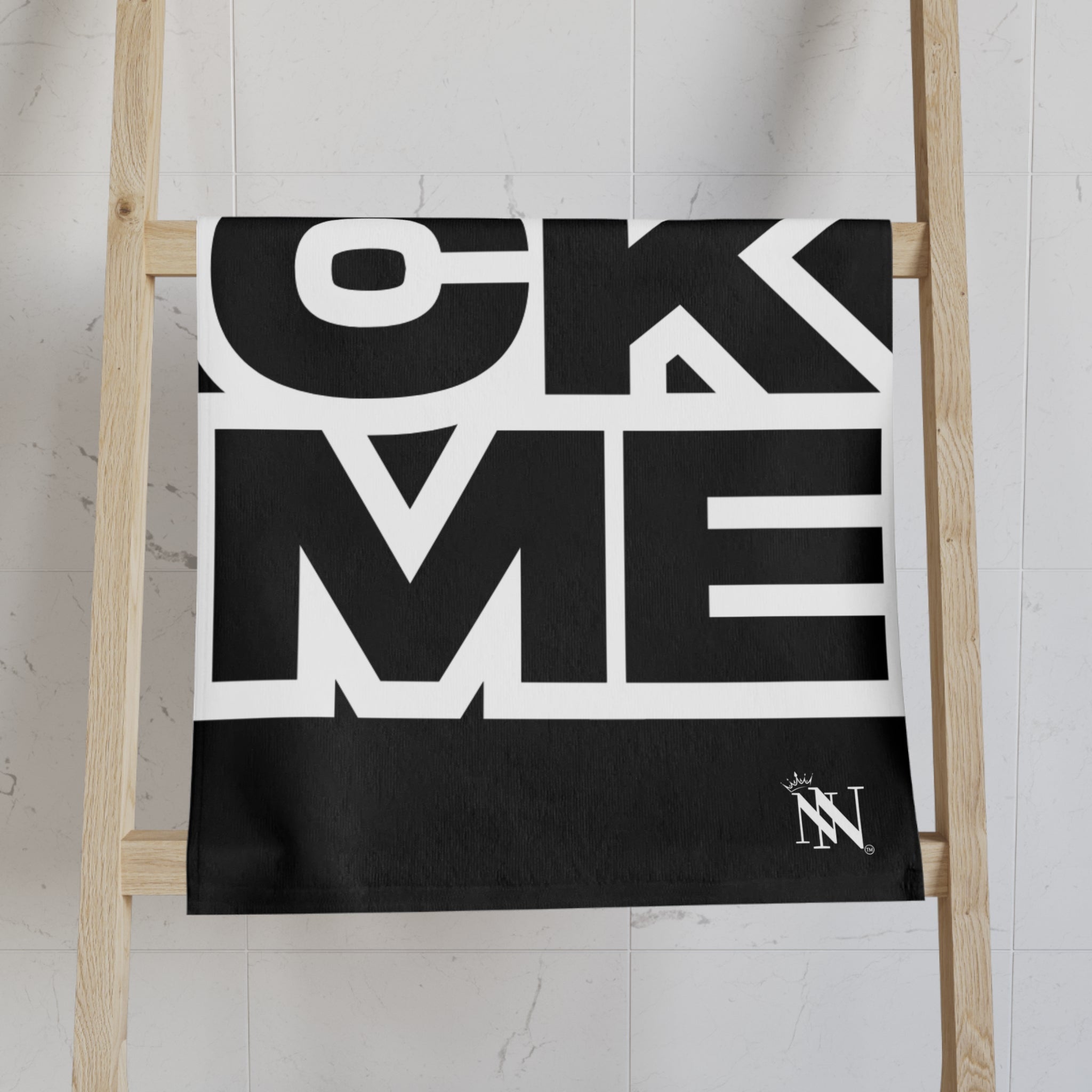 FUCK ME Block Letter Black Cum Towel