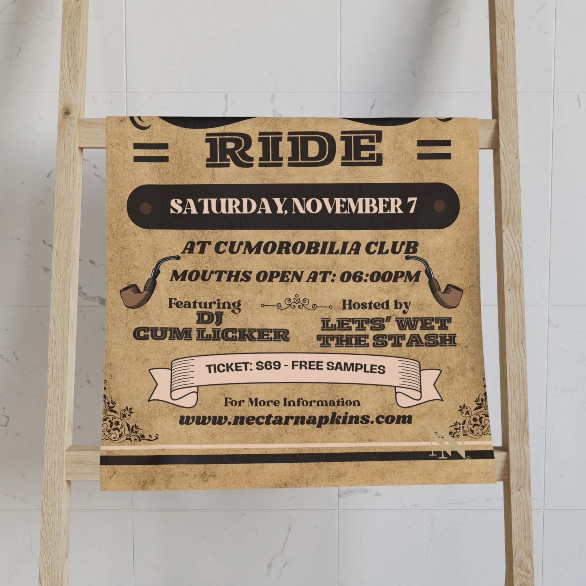 Mustache Ride | Mix & Match Original Fun-Flirty Lovers’ Towels