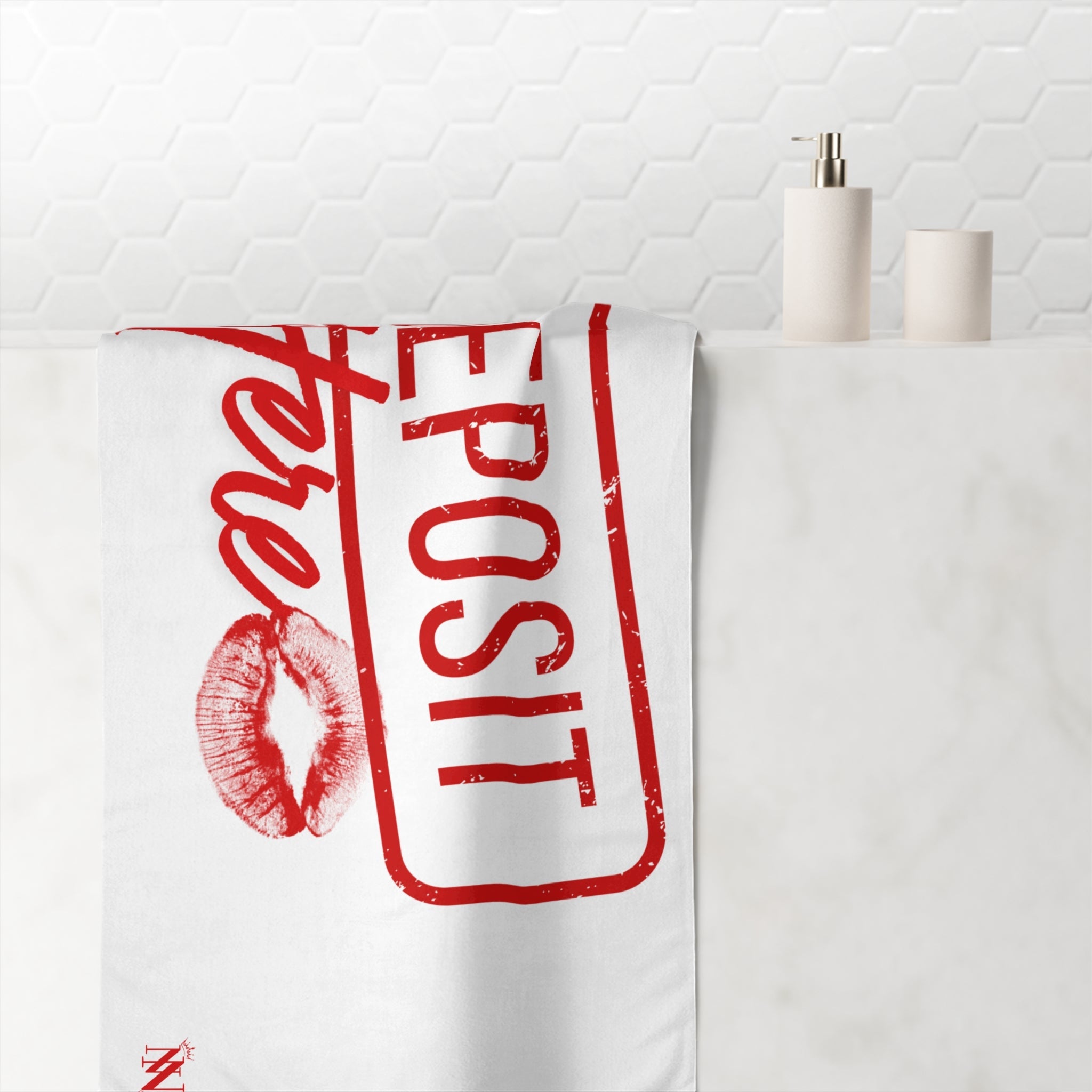 Deposit Here with a Kiss | Mix & Match XL Fun-Flirty Lovers’ Towels