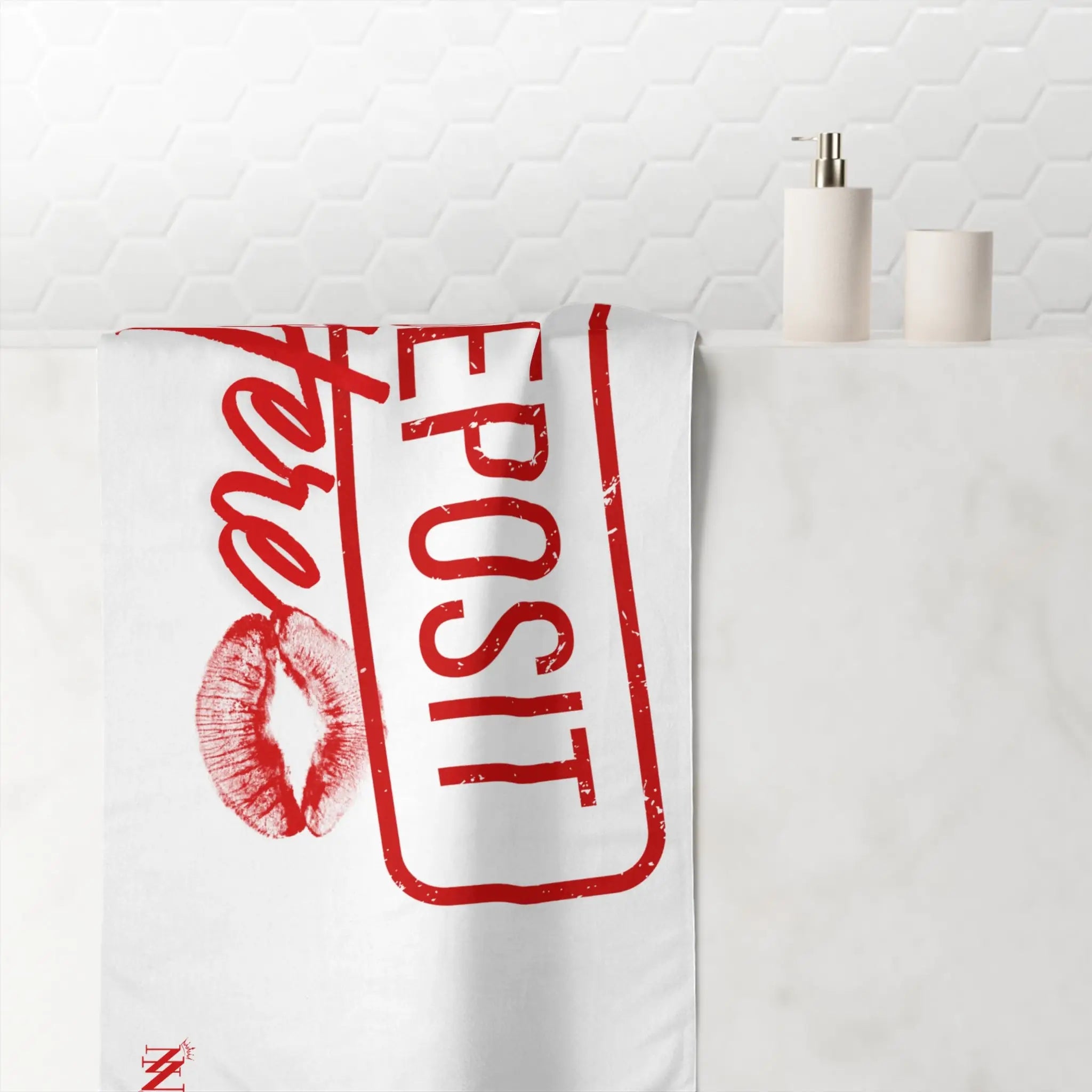 Deposit Here with a Kiss | Mix & Match XL Fun-Flirty Lovers’ Towels