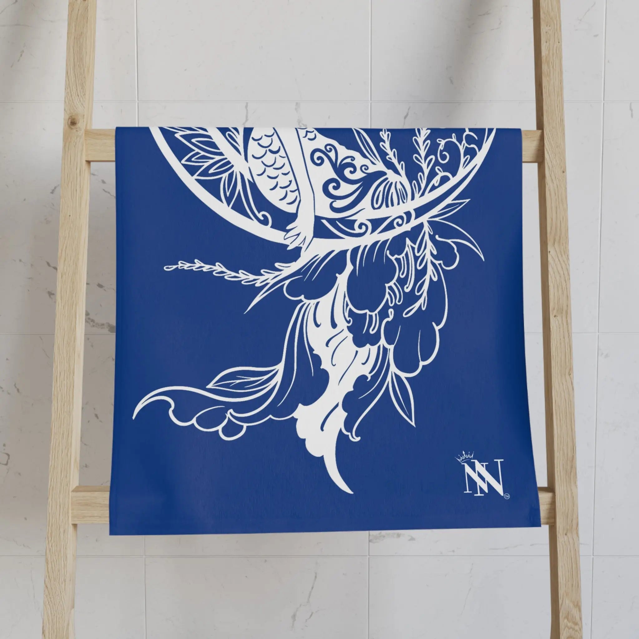 Mermaid On Moon Blue Cum Towel