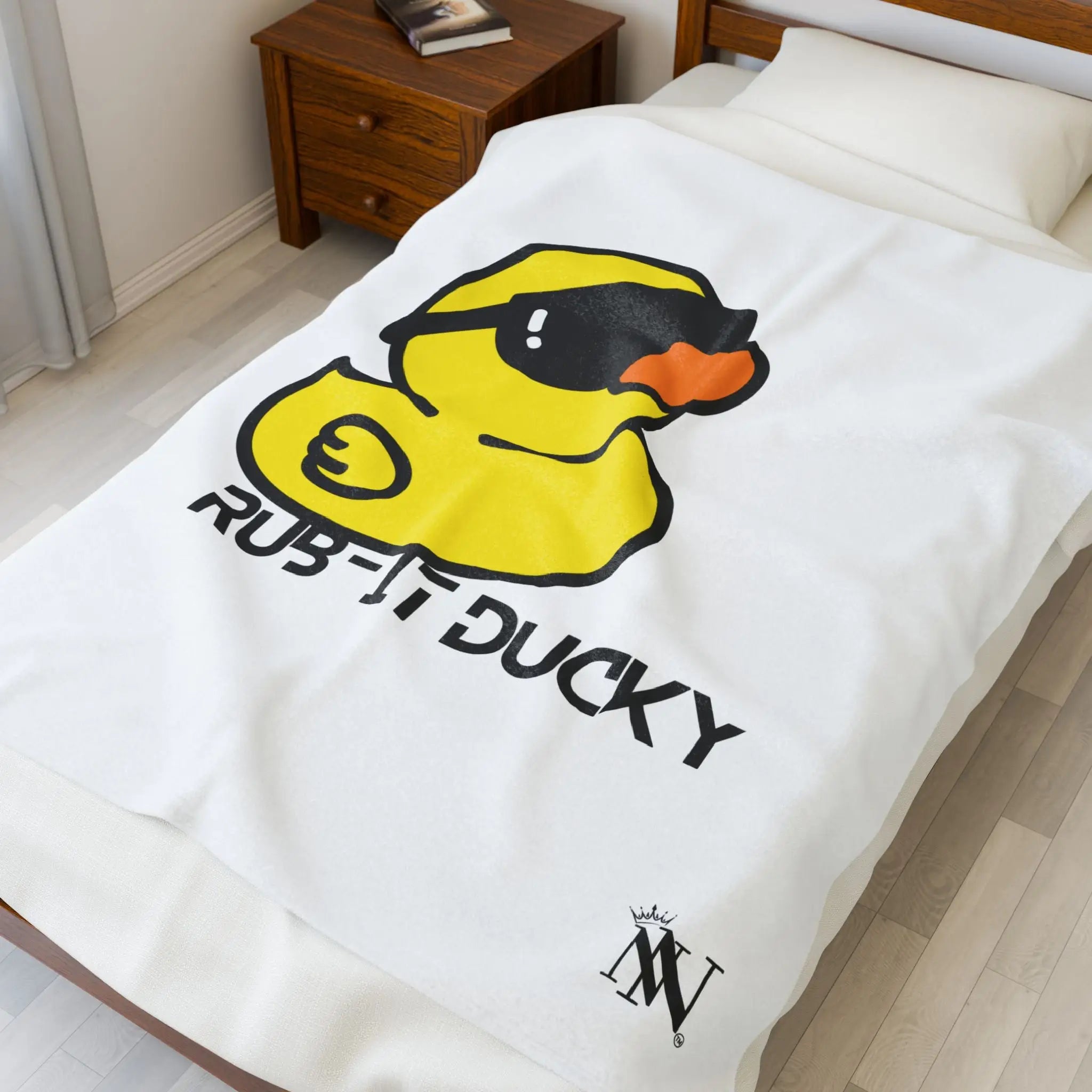 Rub It Ducky White | Mix & Match Velveteen Fun-Flirty Lovers’ Blankets