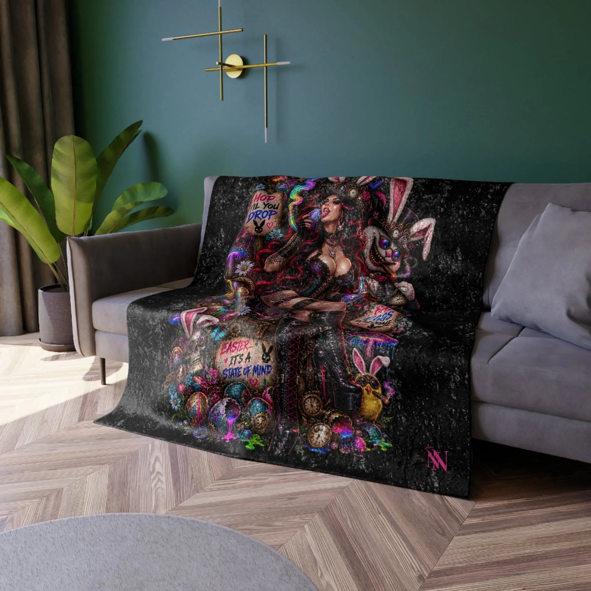 Easter Wicked Fantasy Crushed Velvet Blanket