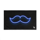 His Mustache Neon | Mix & Match Classic Fun-Flirty Lovers’ Towels