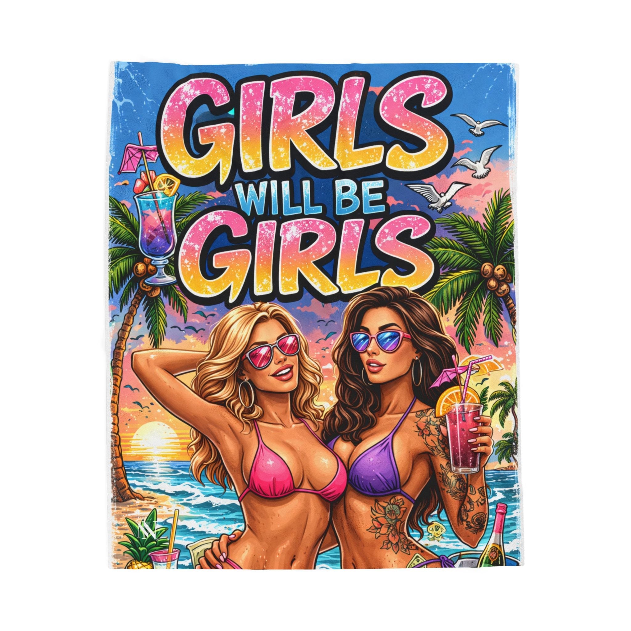 Party Girls Will Be Girls Graphic Series Couple Romantic Gifts Silky Soft Love Blanket