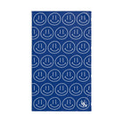 Happy Smiling Emoji Pattern Blue Cum Towel