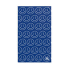 Happy Smiling Emoji Pattern Blue | Mix & Match Classic Fun-Flirty Lovers’ Towels