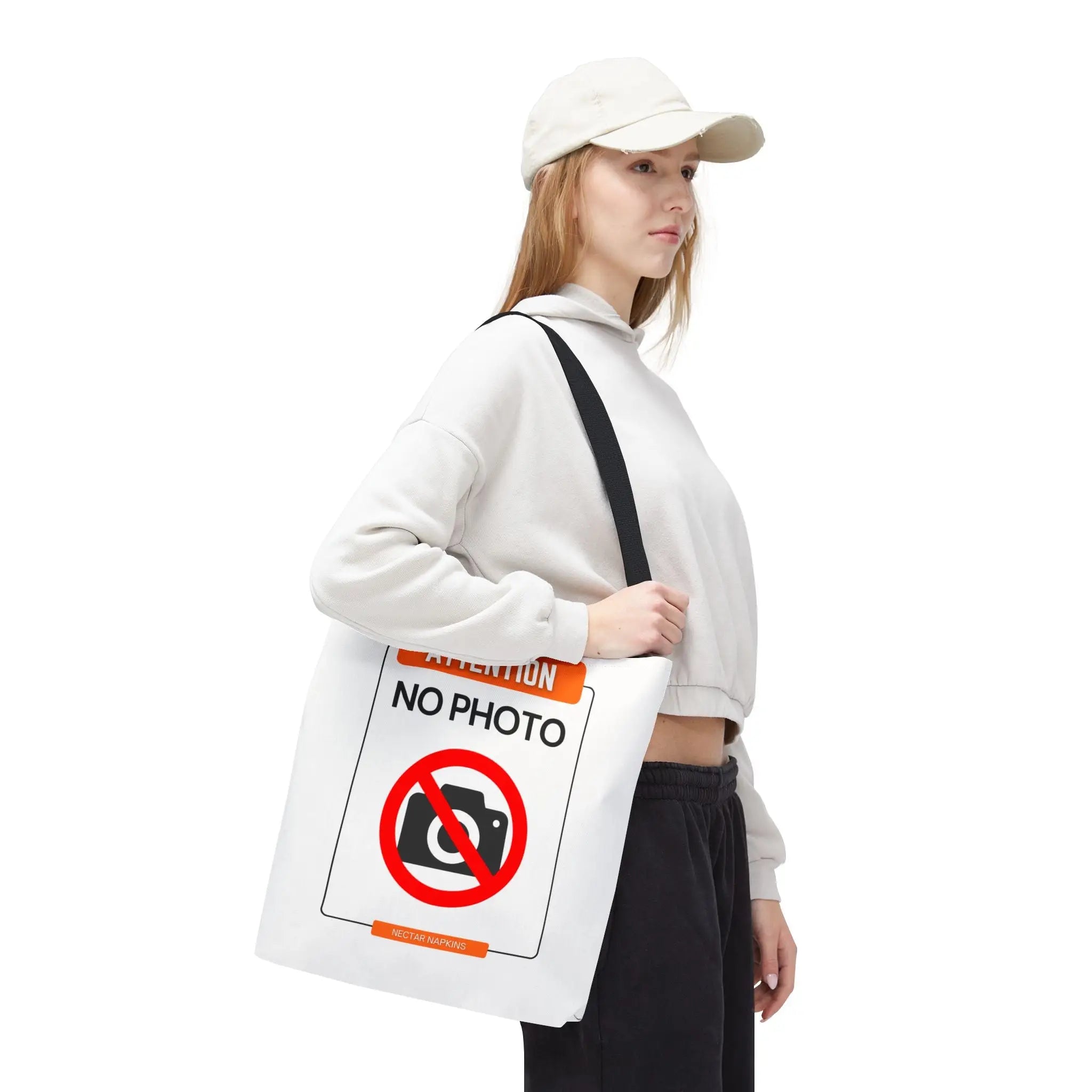 Attention No Photo Sign Tote Bag