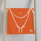 Sexy Female Outline Orange Cum Towel