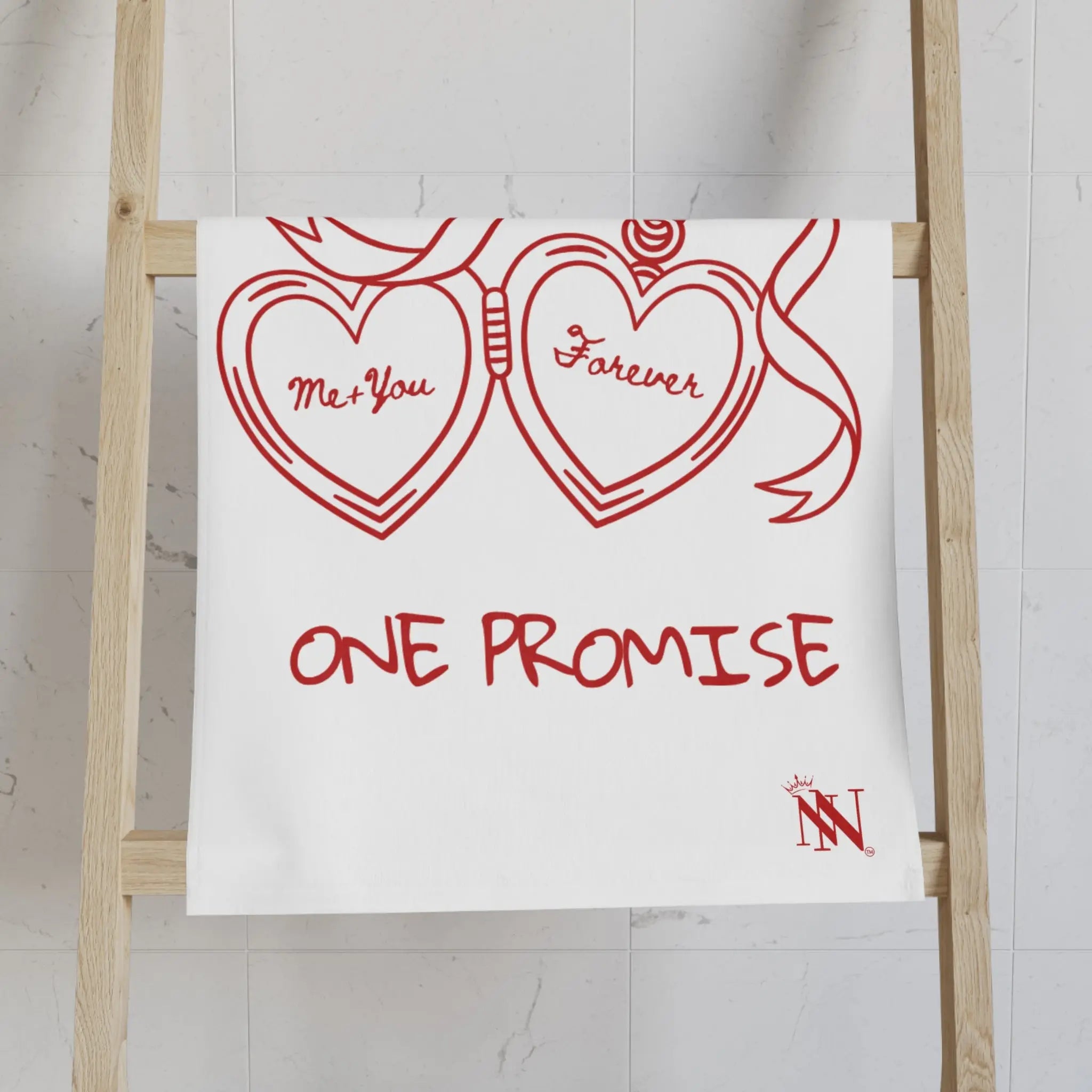 Two Hearts One Promise Cum Towel