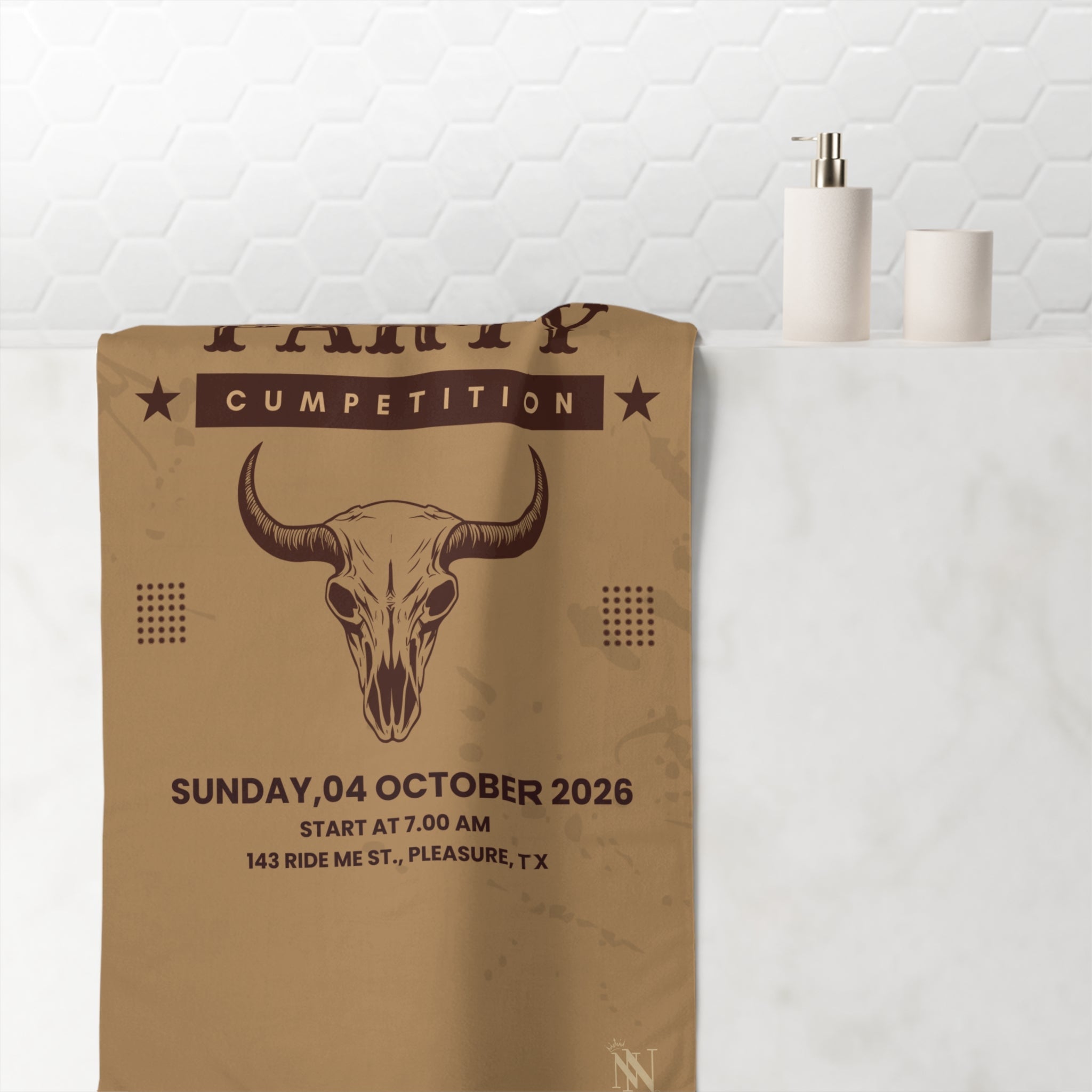 Rodeo Party Cumpetition Silky Soft Mink Cotton Extra Large Playful Sex Towel