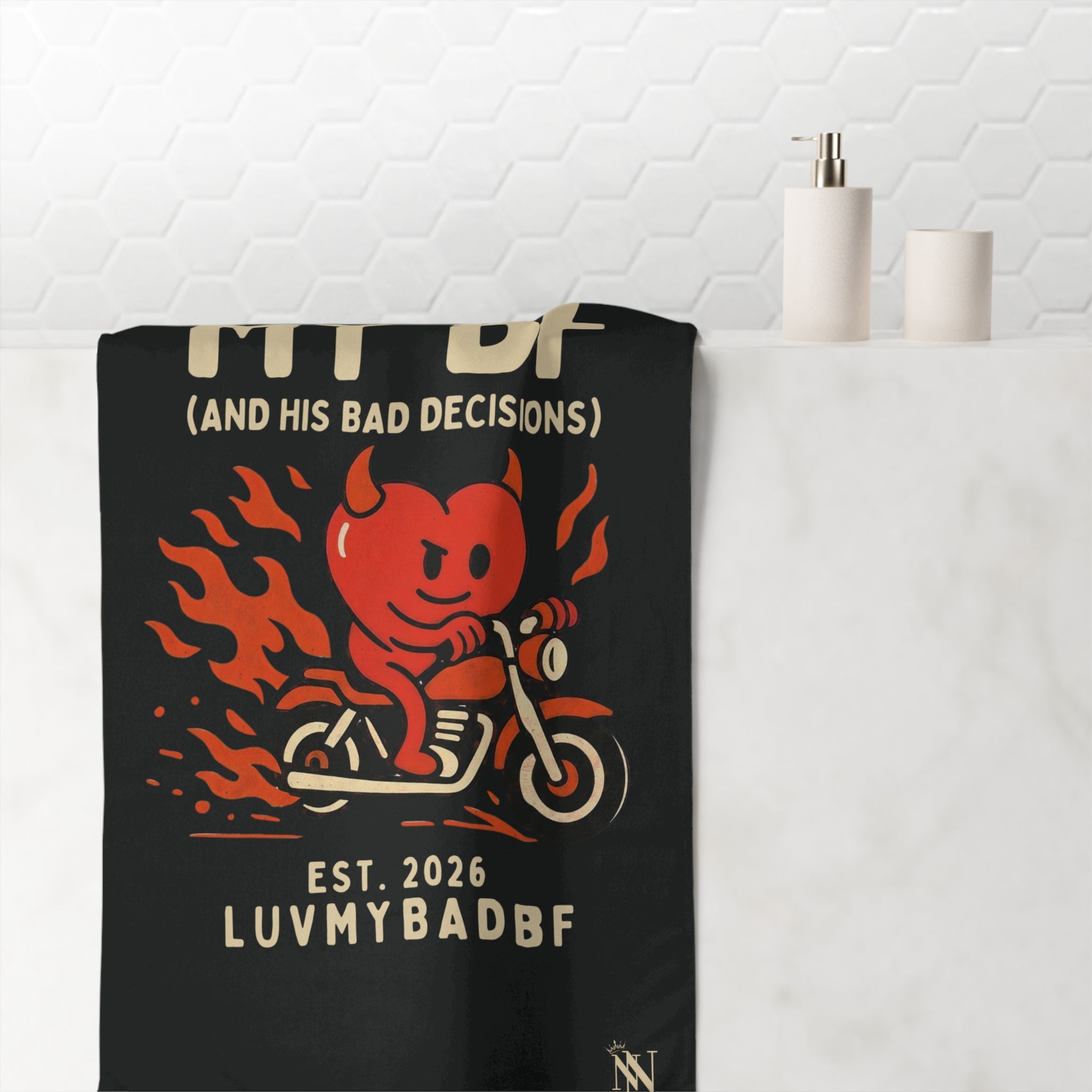 I Heart My BF | Mix & Match XL Fun-Flirty Lovers’ Towels