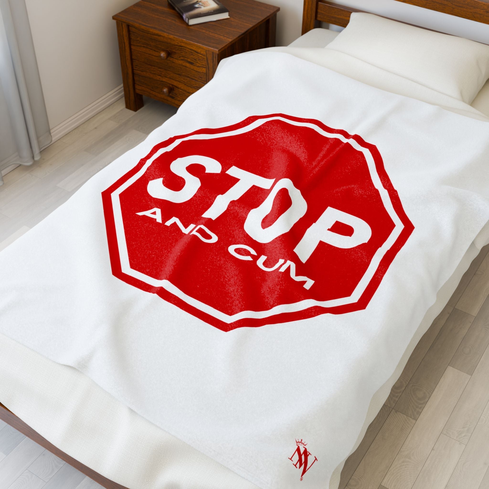 Stop And Cum Sign | Mix & Match Fun-Flirty Lovers’ Blankets