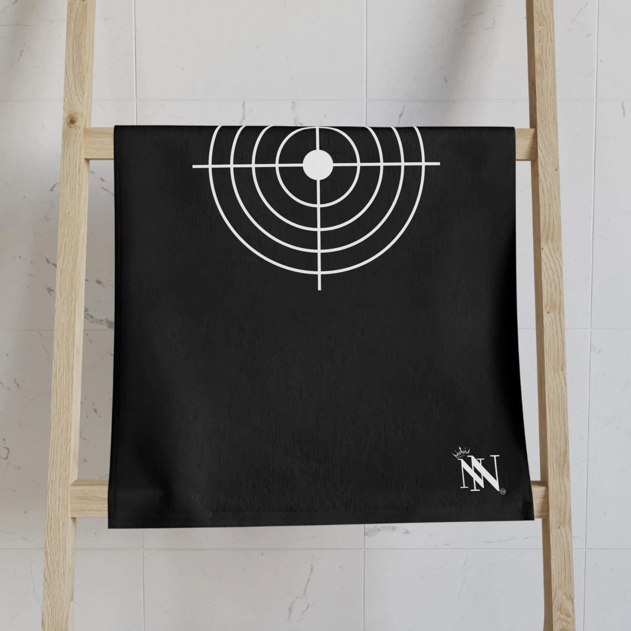 Medium White Bullseye Target Crosshairs | Mix & Match Classic Fun-Flirty Lovers’ Towels