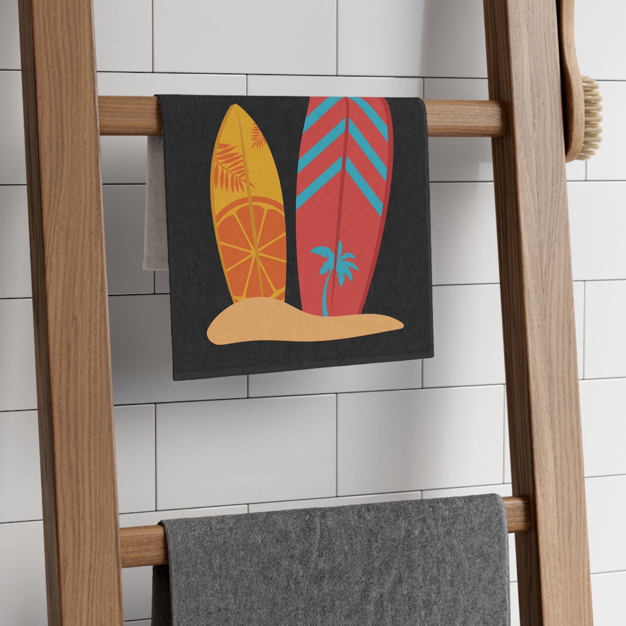 Twin Surfboards Black | Mix & Match Soft Fun-Flirty Lovers’ Towels