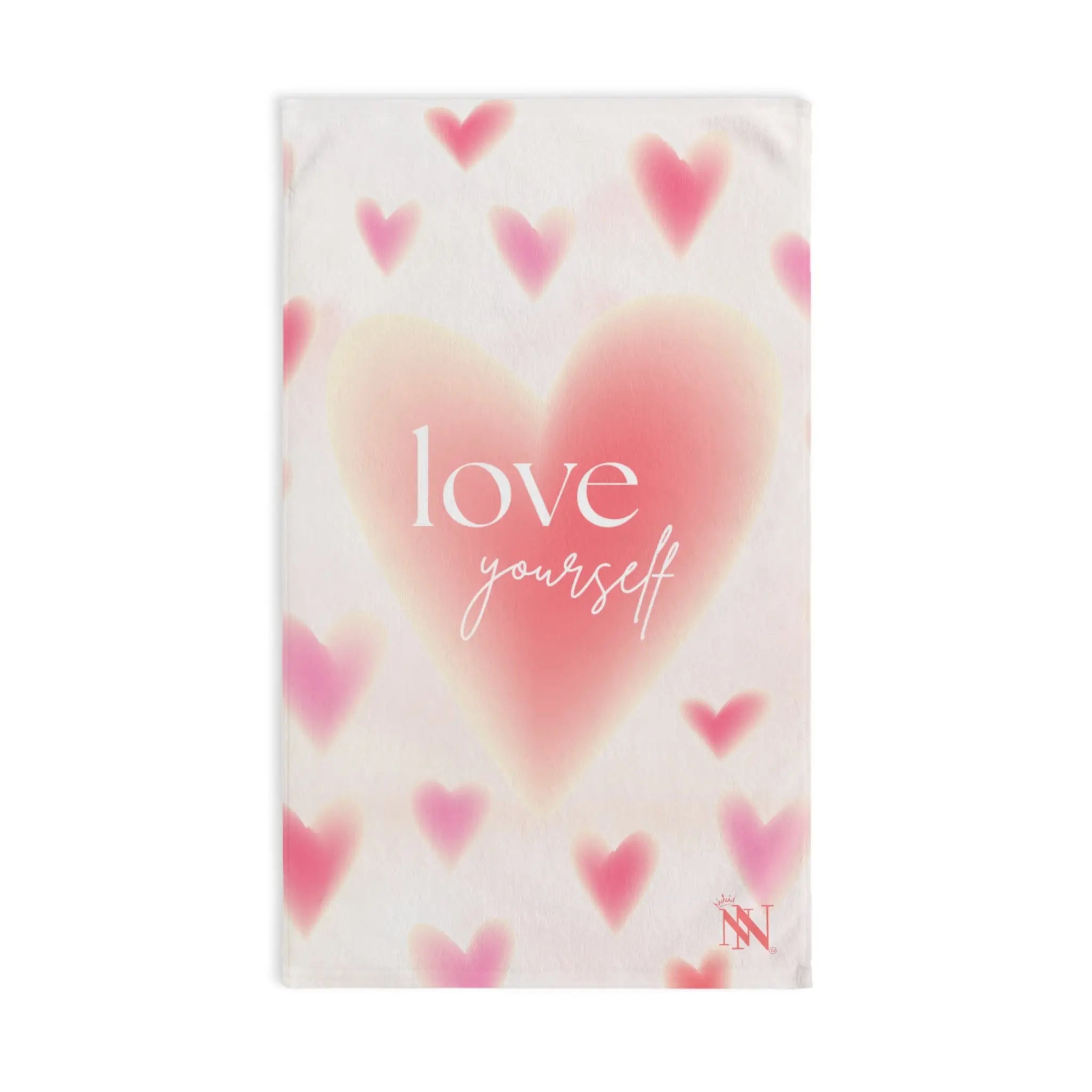 Love Yourself Heart Pattern Cum Towel