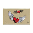 Double Hearts with Wings Gold Cum Towel