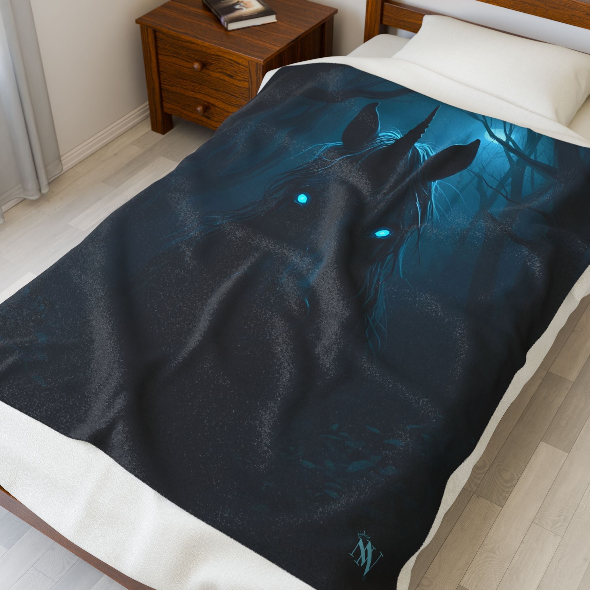 Dark Energy Unicorn Graphic | Mix & Match Velveteen Fun-Flirty Lovers’ Blankets