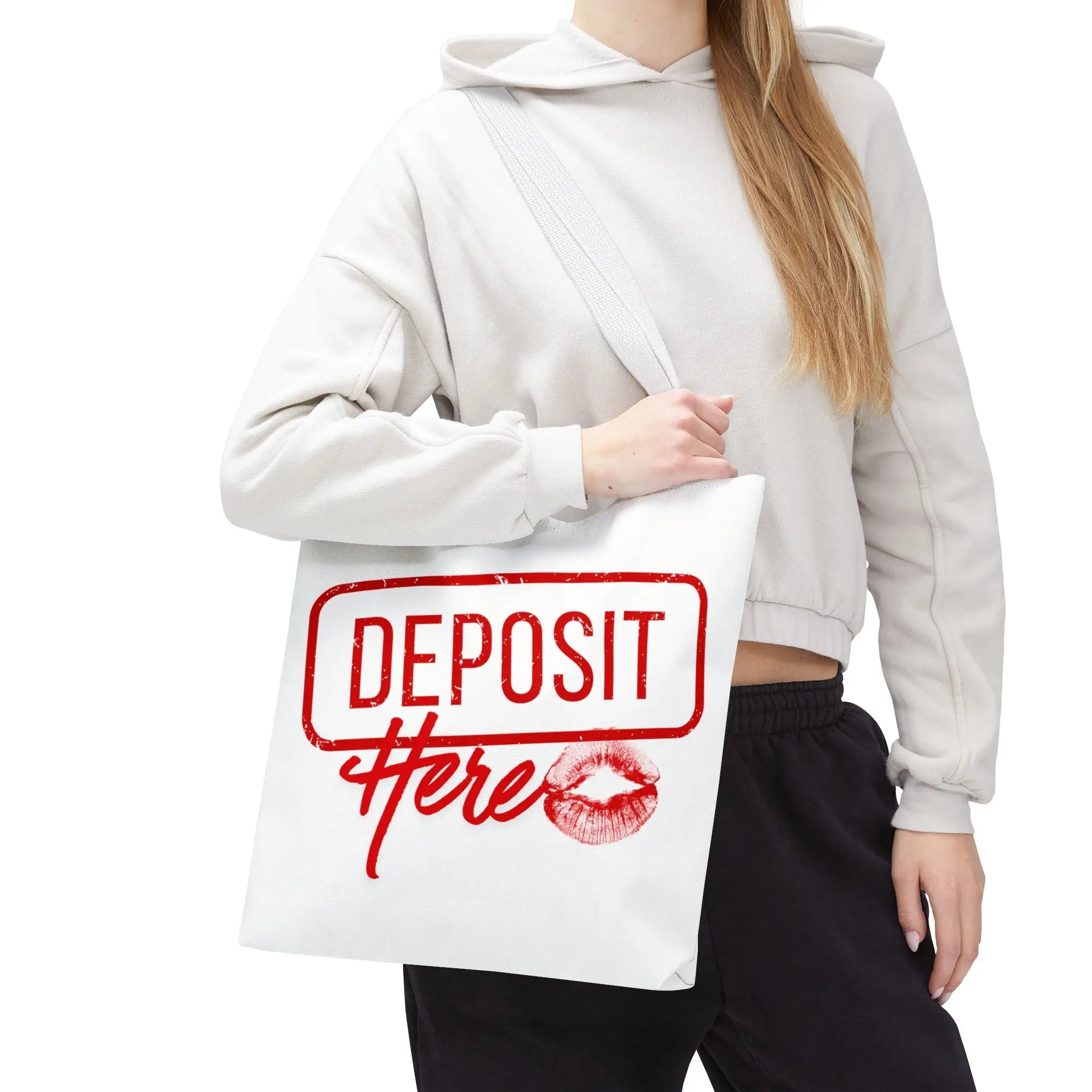 Deposit Here with a Kiss Tote Bag