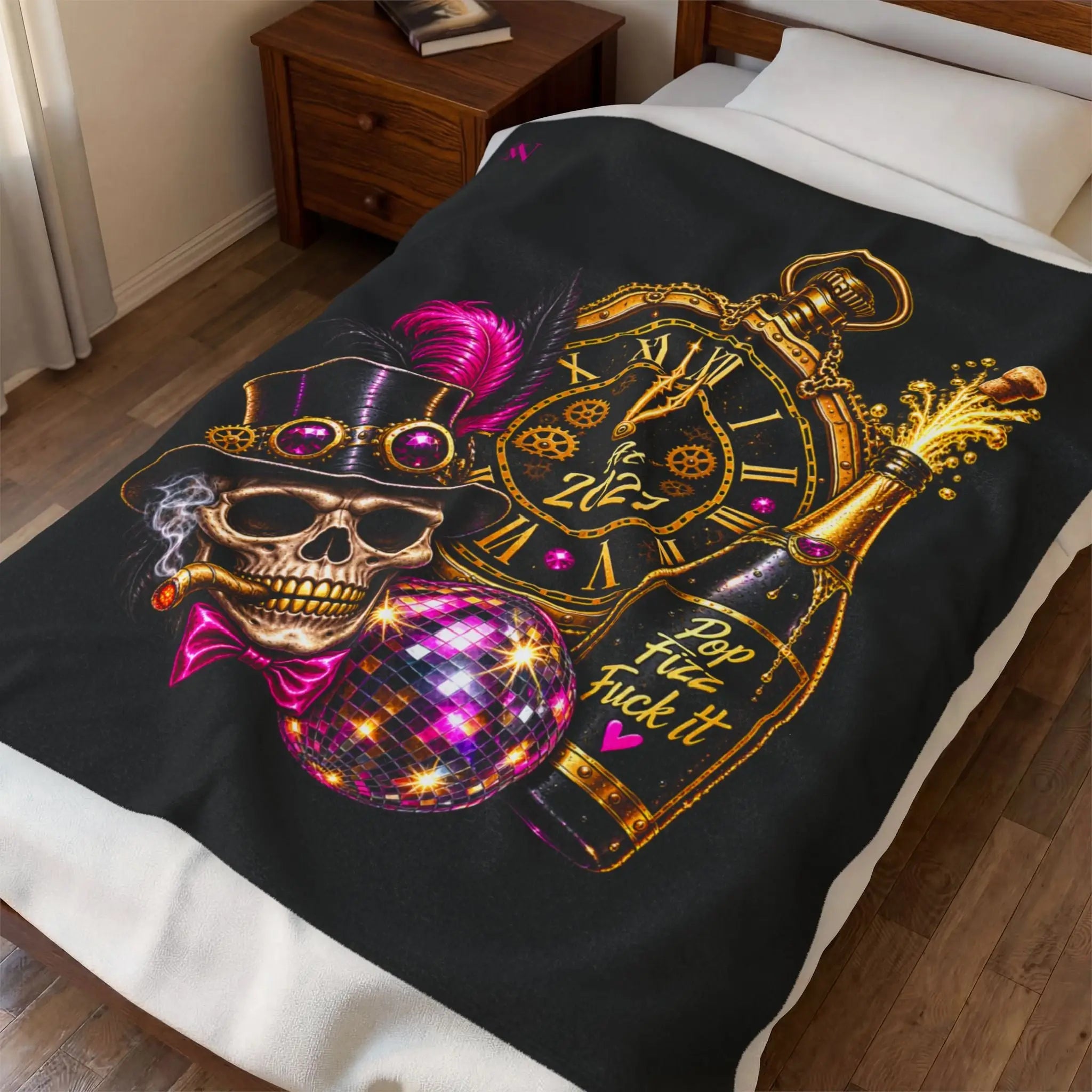 Pop Fizz Fuck It New Years | Nectar Napkins Fun-Flirty Lovers’ Blankets