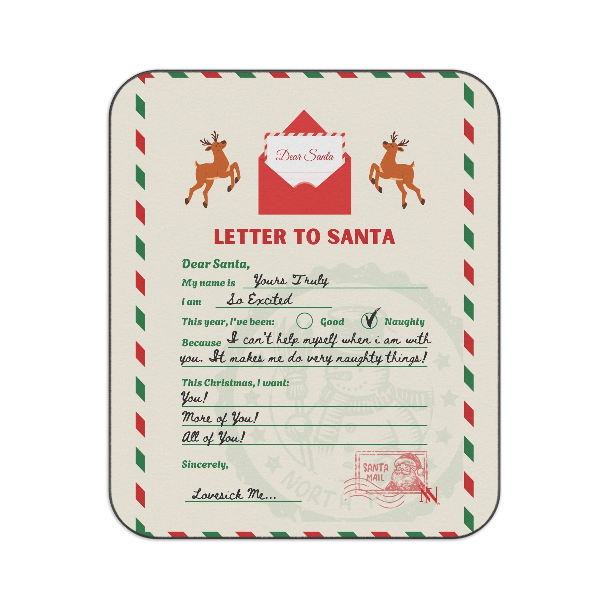 Letter to Santa | Mix Match Fun-Flirty Lovers’ Water-Resistant Blankets