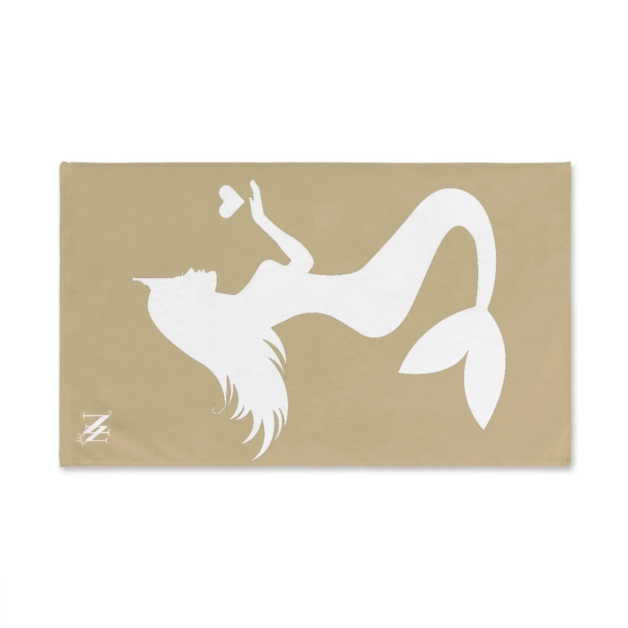 Mermaid Holding Heart Gold Cum Towel