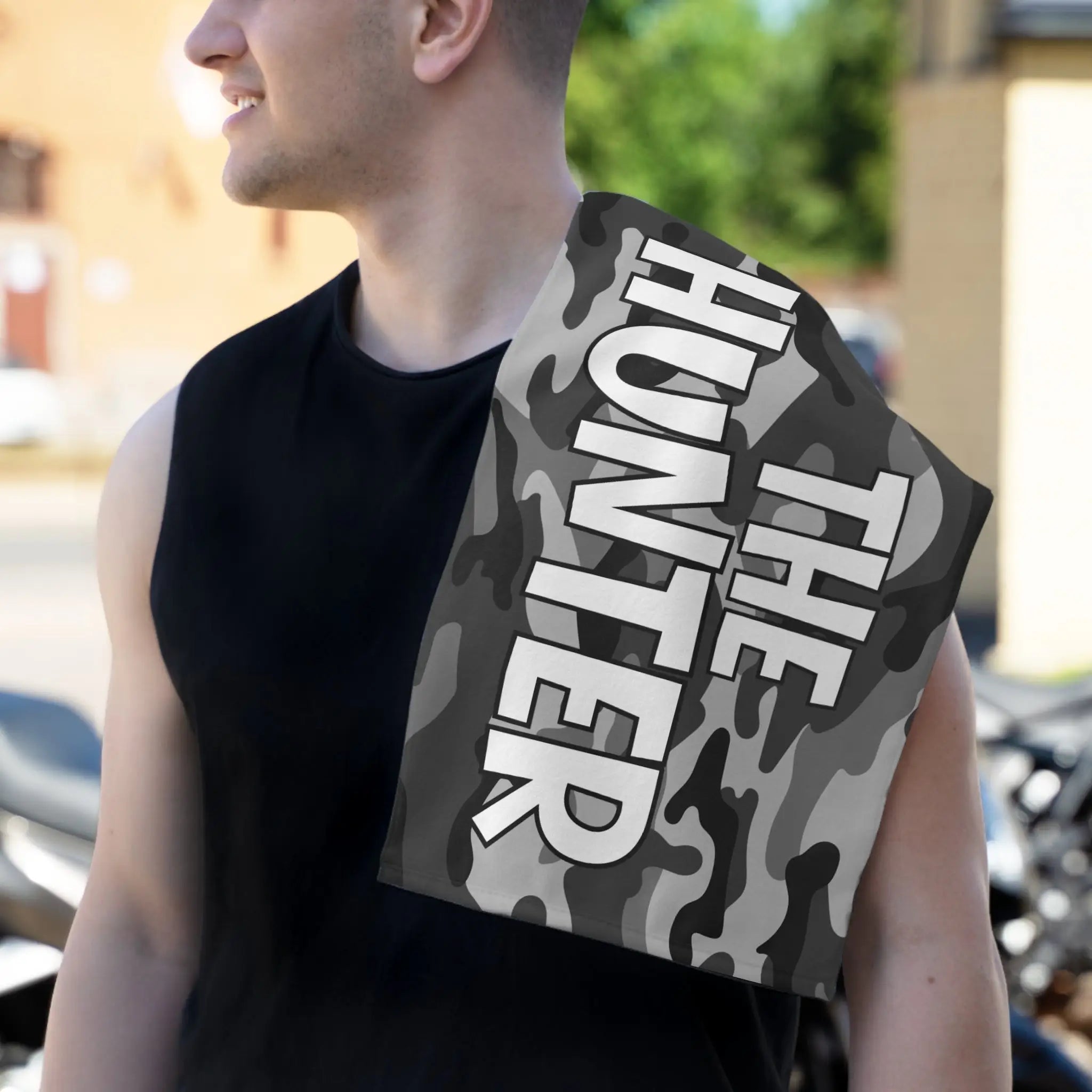 The Hunter Grey Camo Sex Towel