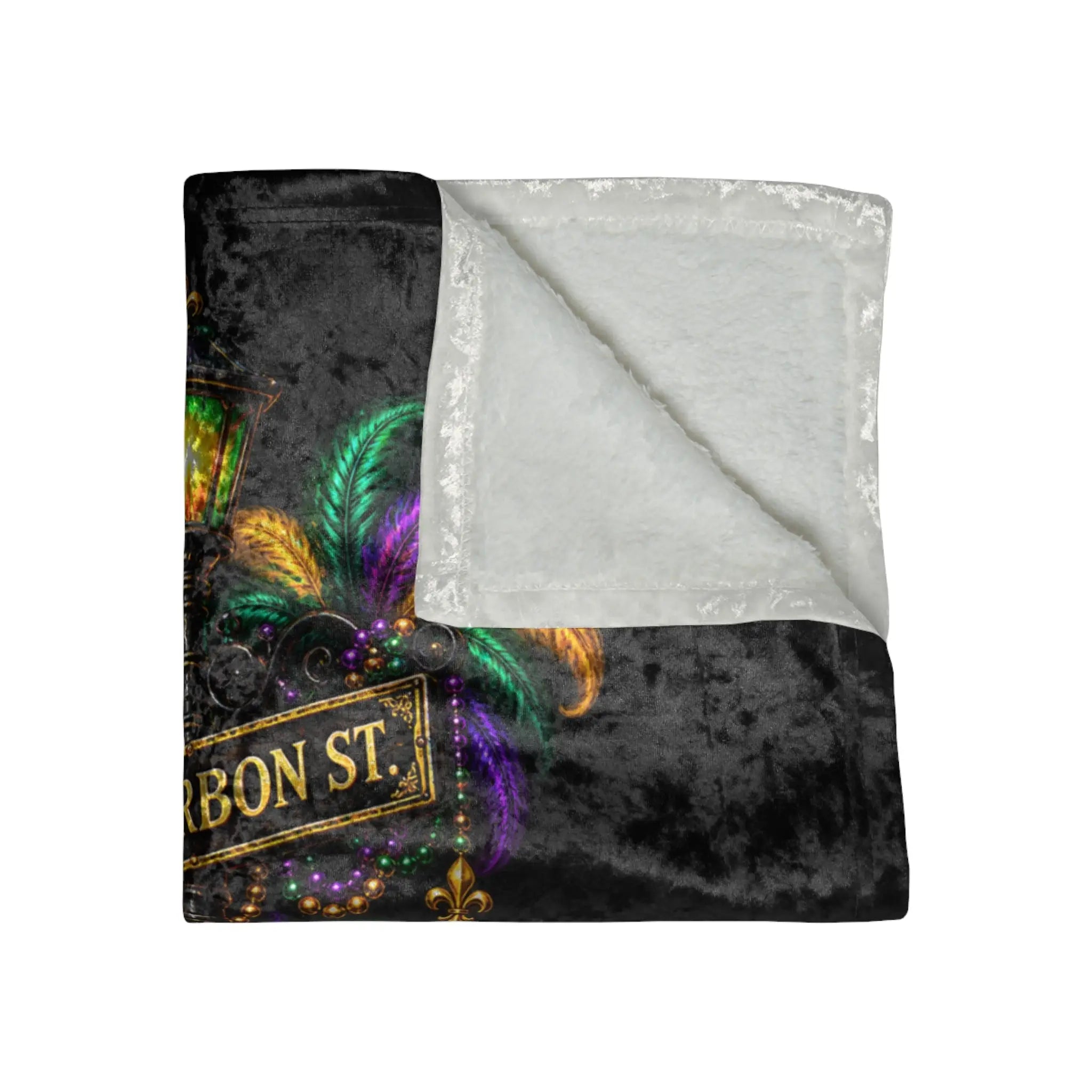 Bourbon St. Sign Bad Decisions Crushed Velvet Blanket