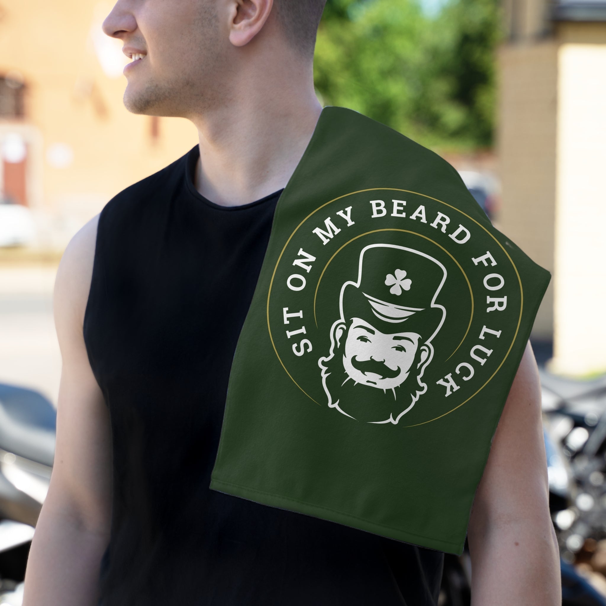 Sit on My Beard for Luck St. Patrick’s Day Fun Sex Towel