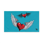 Double Hearts with Wings Teal | Mix & Match Classic Fun-Flirty Lovers’ Towels