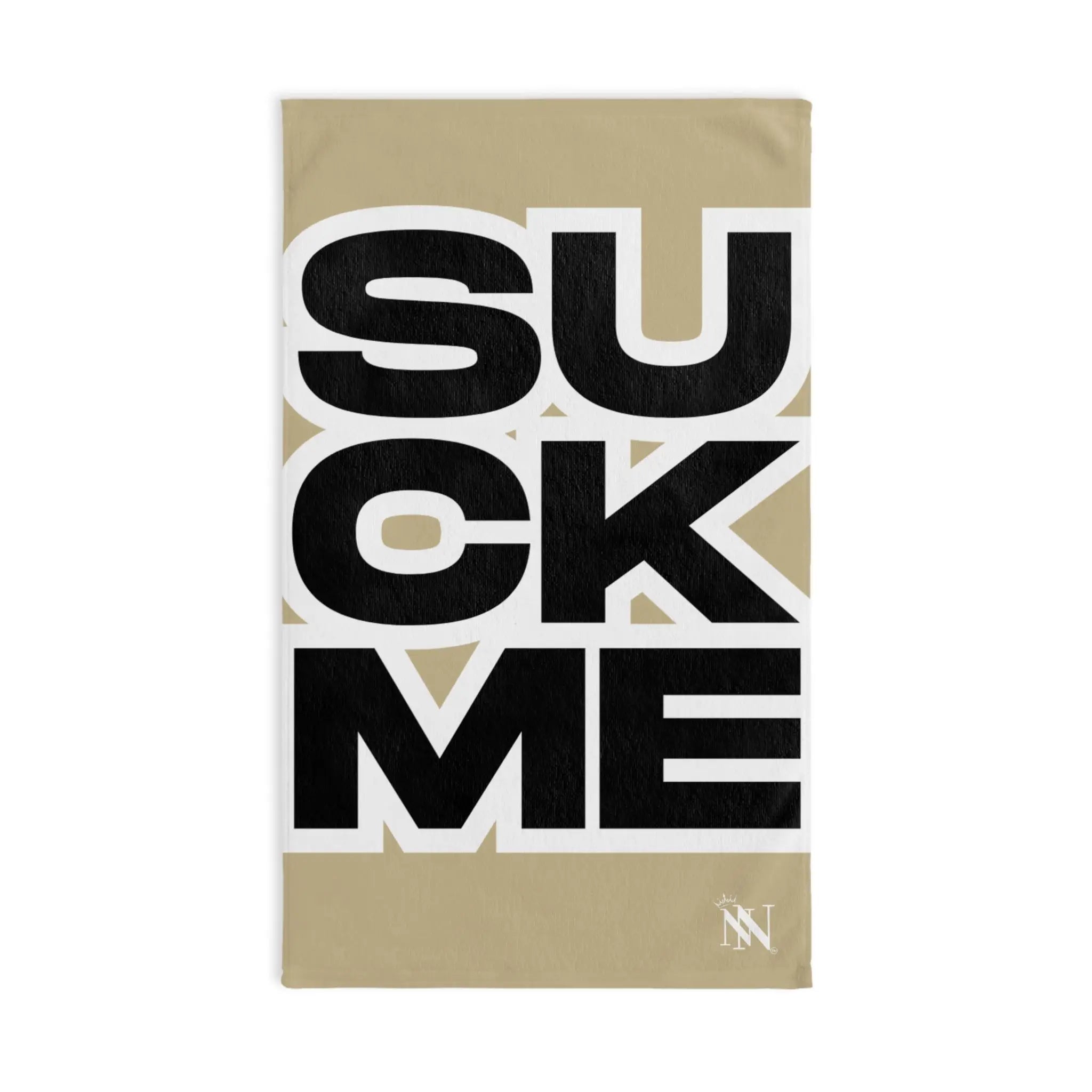 SUCK ME Block Letter Gold Cum Towel