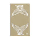Mr. Mrs. Mermaid Shareable Sides Gold | Mix & Match Classic Fun-Flirty Lovers’ Towels