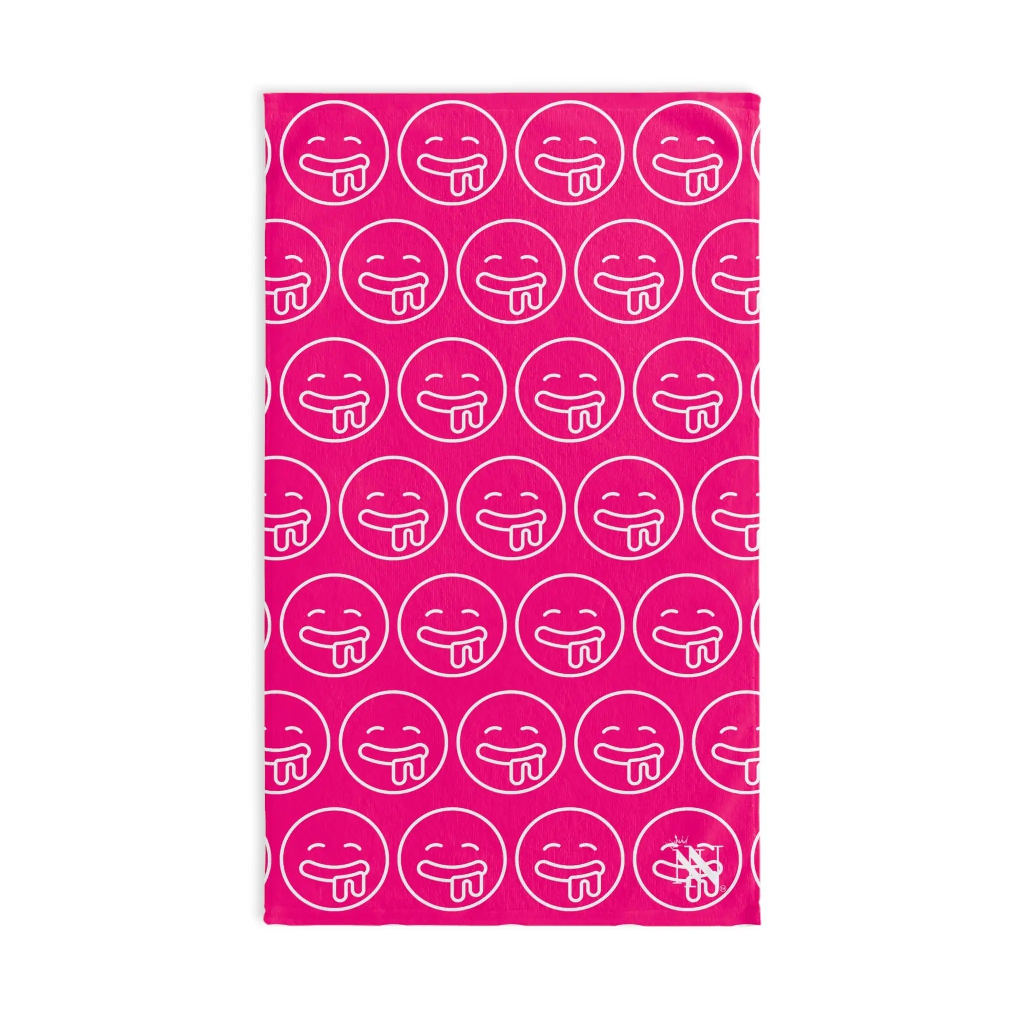 Hungry Drooling Emoji Pattern Signature Pink | Mix & Match Classic Fun-Flirty Lovers’ Towels