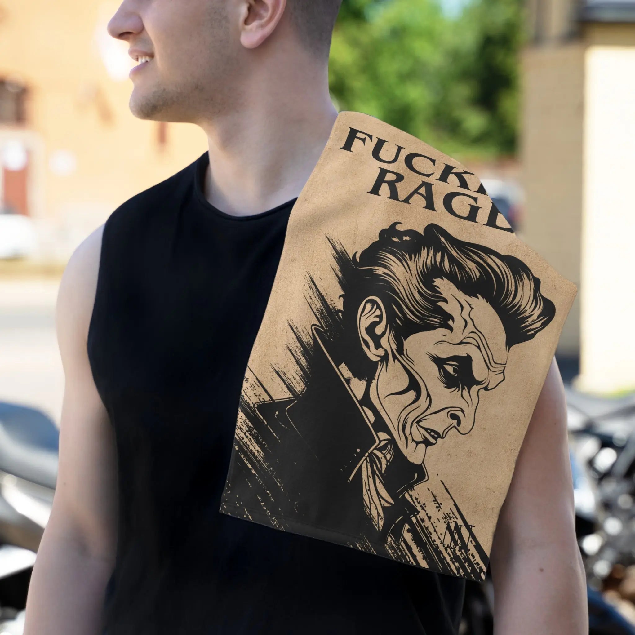 Fucking Rage Vintage Creepy Lovers Towel