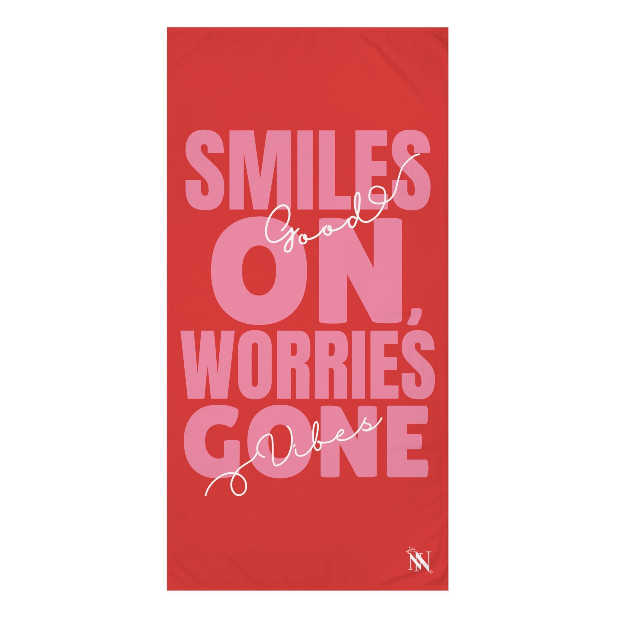 Smiles On Worries Gone Good Vibes | Mix & Match XL Fun-Flirty Lovers’ Towels