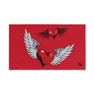 Double Hearts with Wings Red Cum Towel
