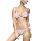 Pink & Soft Pink Checkers | Mix & Match Fun-Flirty Lovers’ String Bikinis