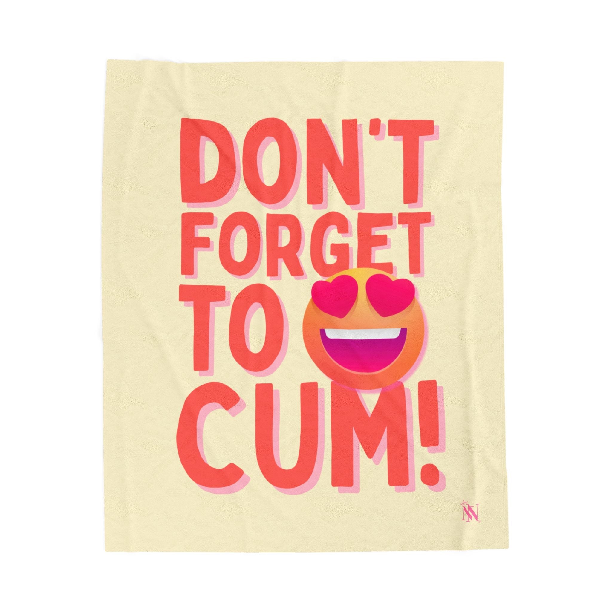 Don’t Forget to Cum! Heart Eyes Emoji Romantic Lovers Gifts Blanket