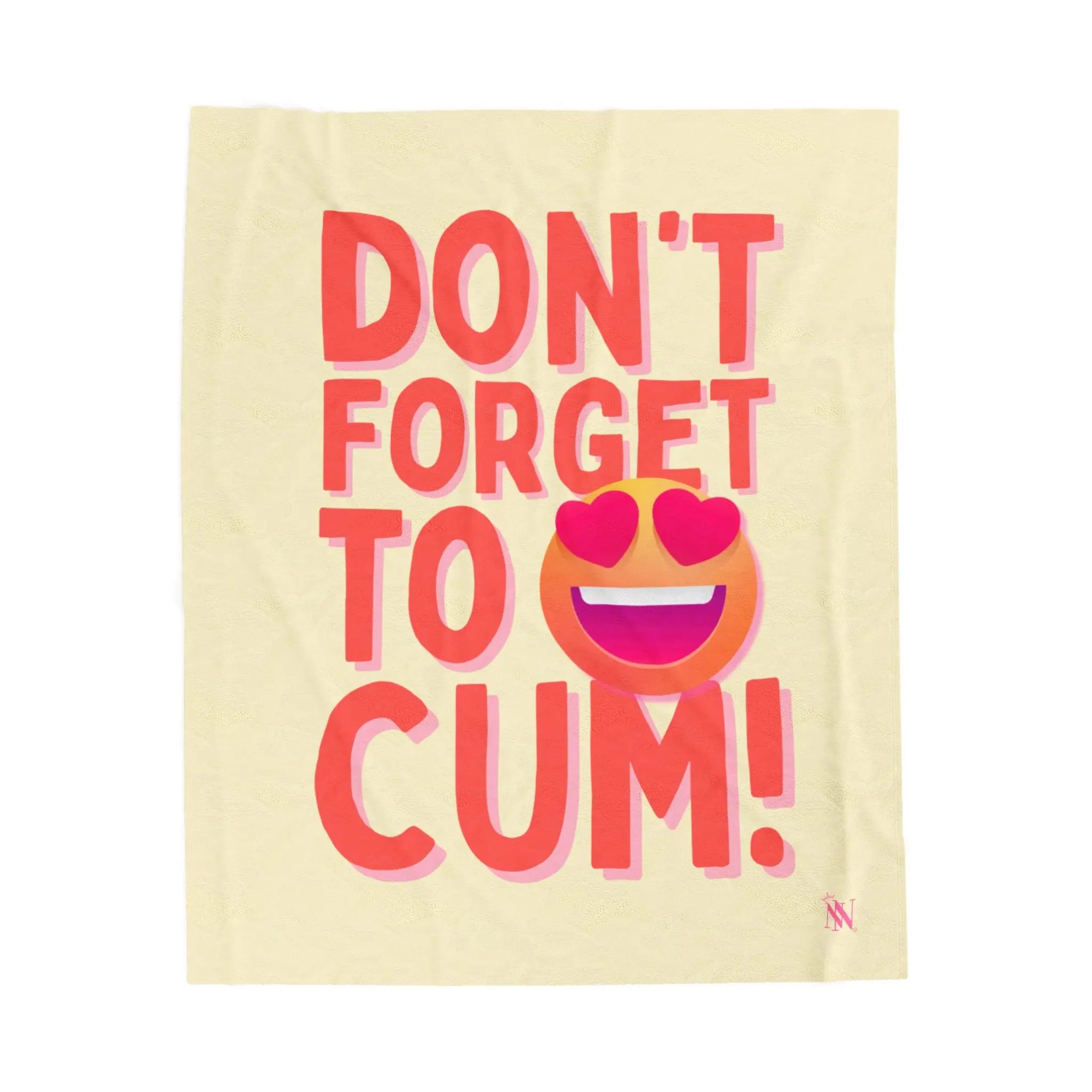 Don’t Forget to Cum! Heart Eyes Emoji Romantic Lovers Gifts Blanket