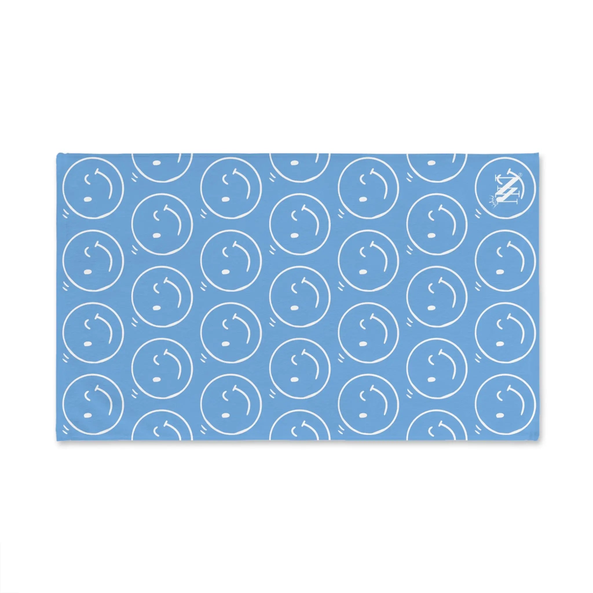Wink Emoji Pattern Light Blue Cum Towel
