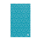 Surprised Emoji Pattern Teal Cum Towel