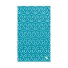 Surprised Emoji Pattern Teal | Mix & Match Classic Fun-Flirty Lovers’ Towels