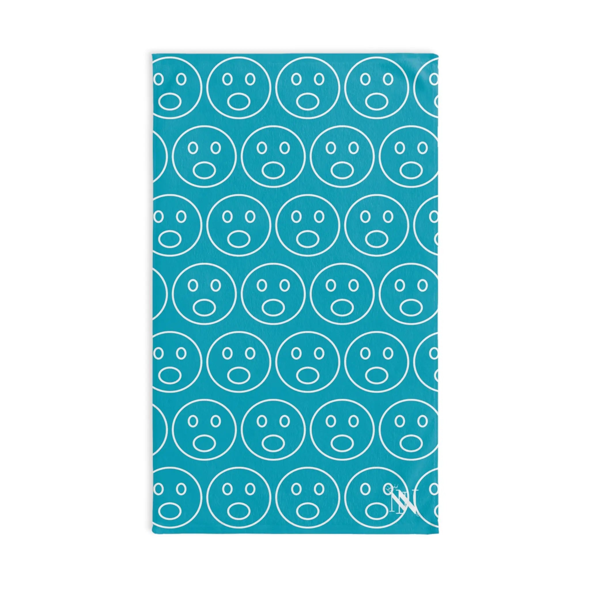 Surprised Emoji Pattern Teal Cum Towel