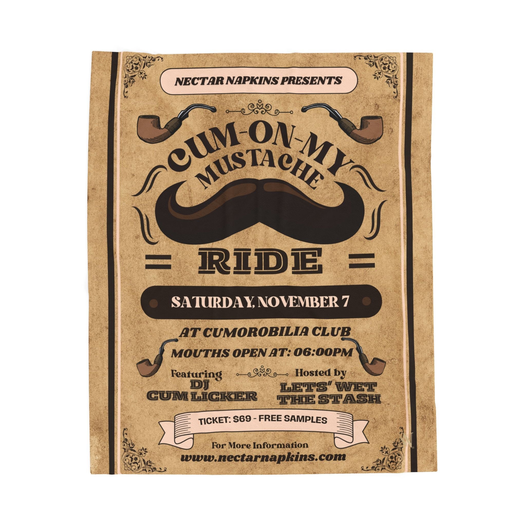 Mustache Ride | Mix & Match Fun-Flirty Lovers’ Blankets