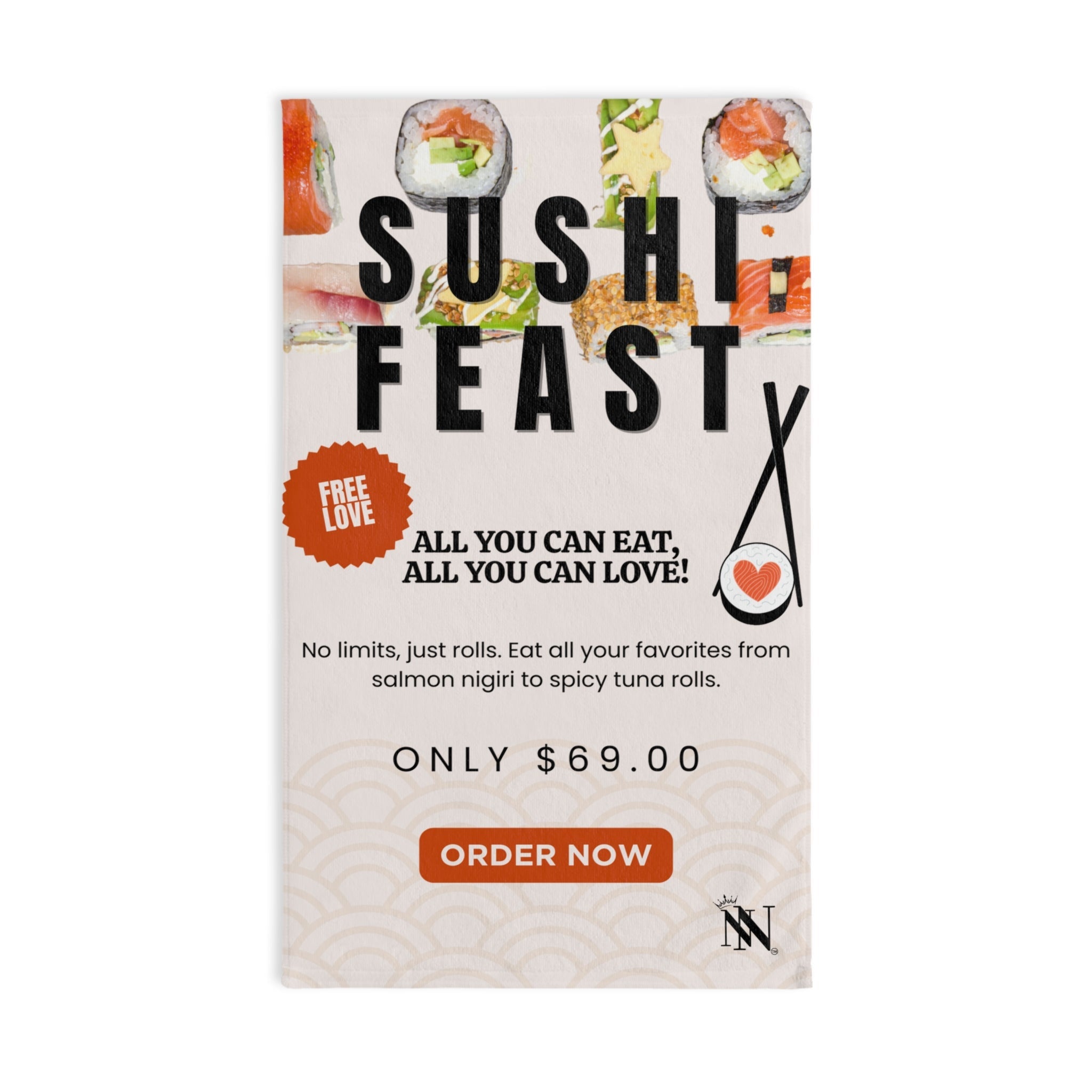 Sushi Feast | Mix & Match Original Fun-Flirty Lovers’ Towels