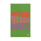 Good Vibes Retro Letters Lime Green | Mix & Match Classic Fun-Flirty Lovers’ Towels