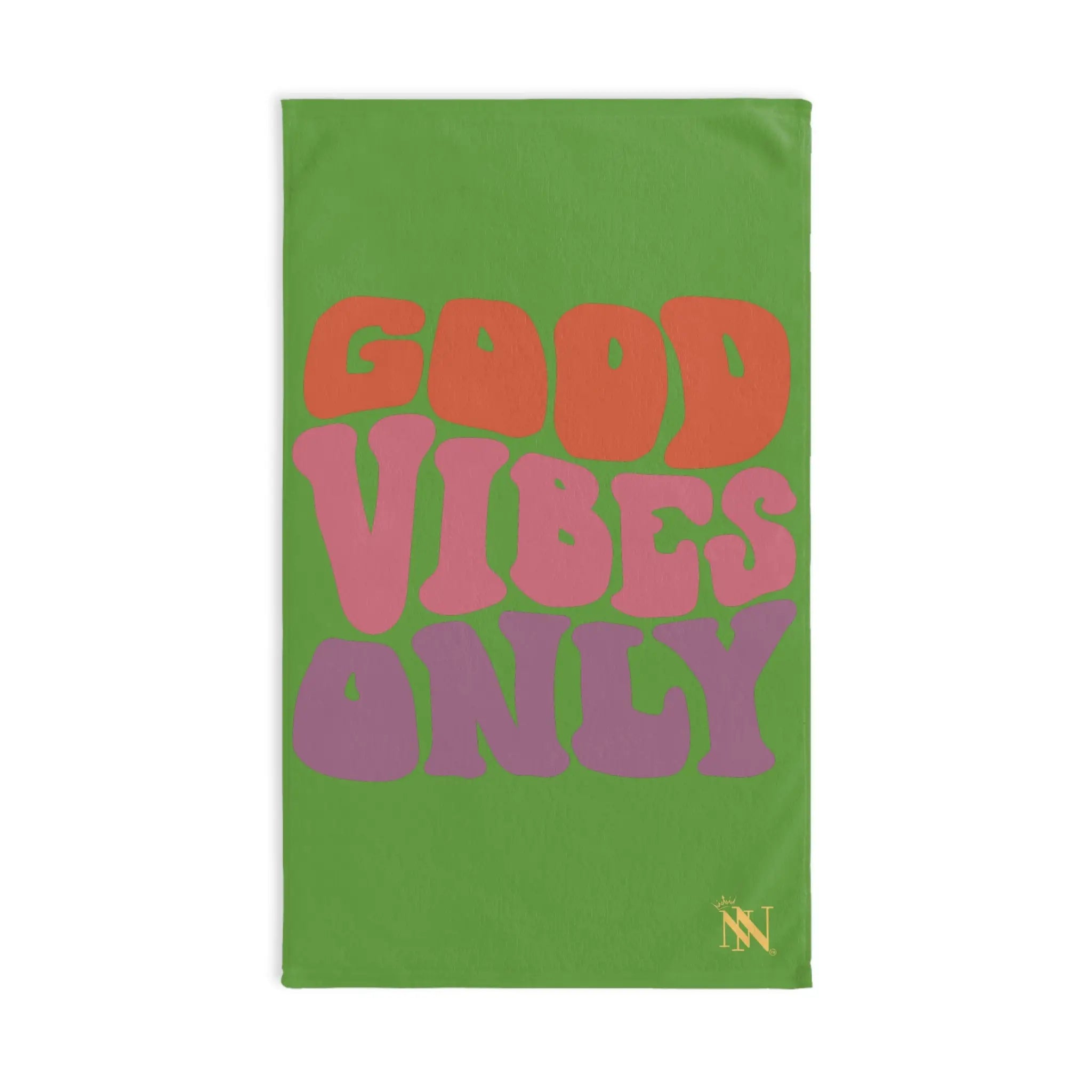 Good Vibes Retro Letters Lime Green Cum Towel