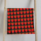 Red Flaming Heart Black Print Cum Towel